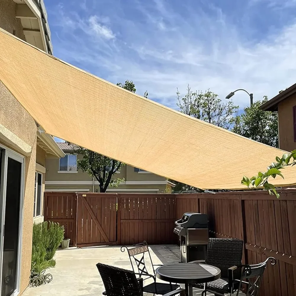 Sun Shade Sail 20'X26' Sand Oversize Rectangle UV Block Canopy Awning Shelter Fabric Cloth Screen Freight Free Shed Awnings Tarp