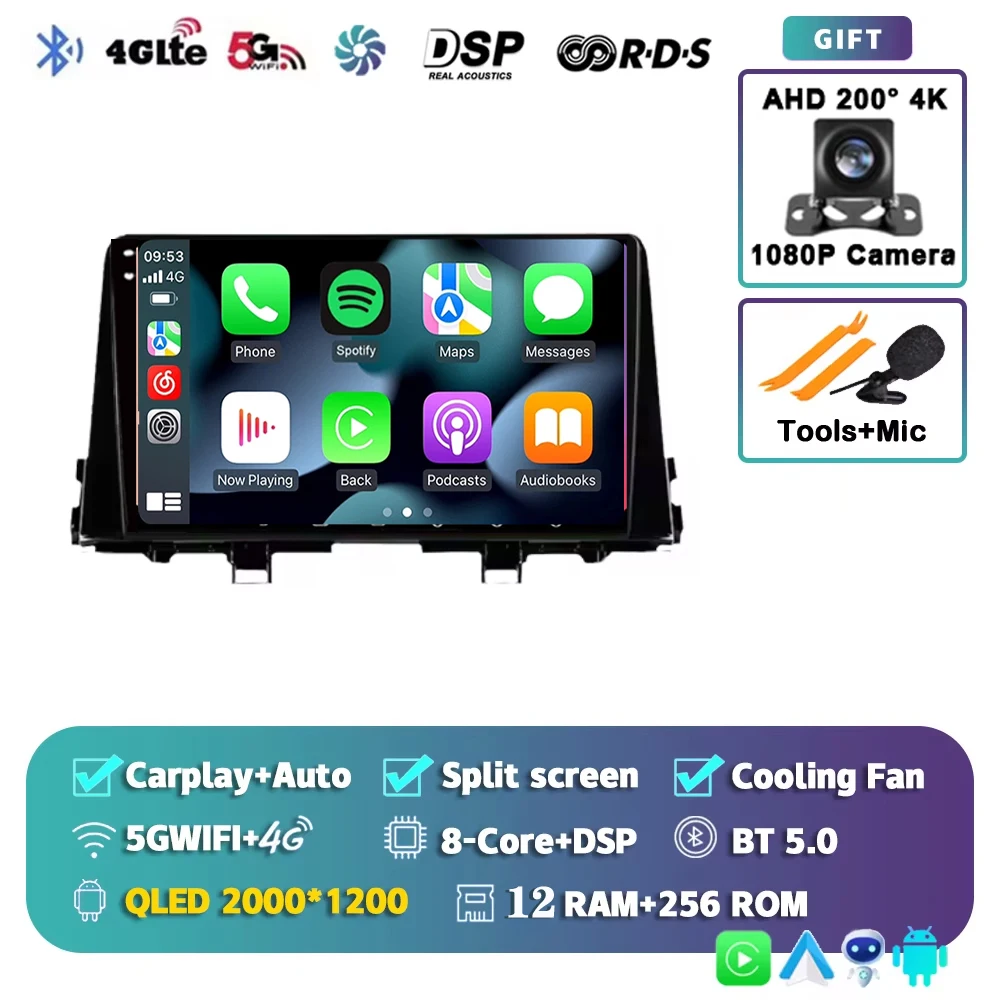 9 Inch Android Autoradio voor KIA Morning 3 Picanto 2016-2023 Stereo GPS Carplay Autoradio DAB WIFI DSP RDS 4G AUTO