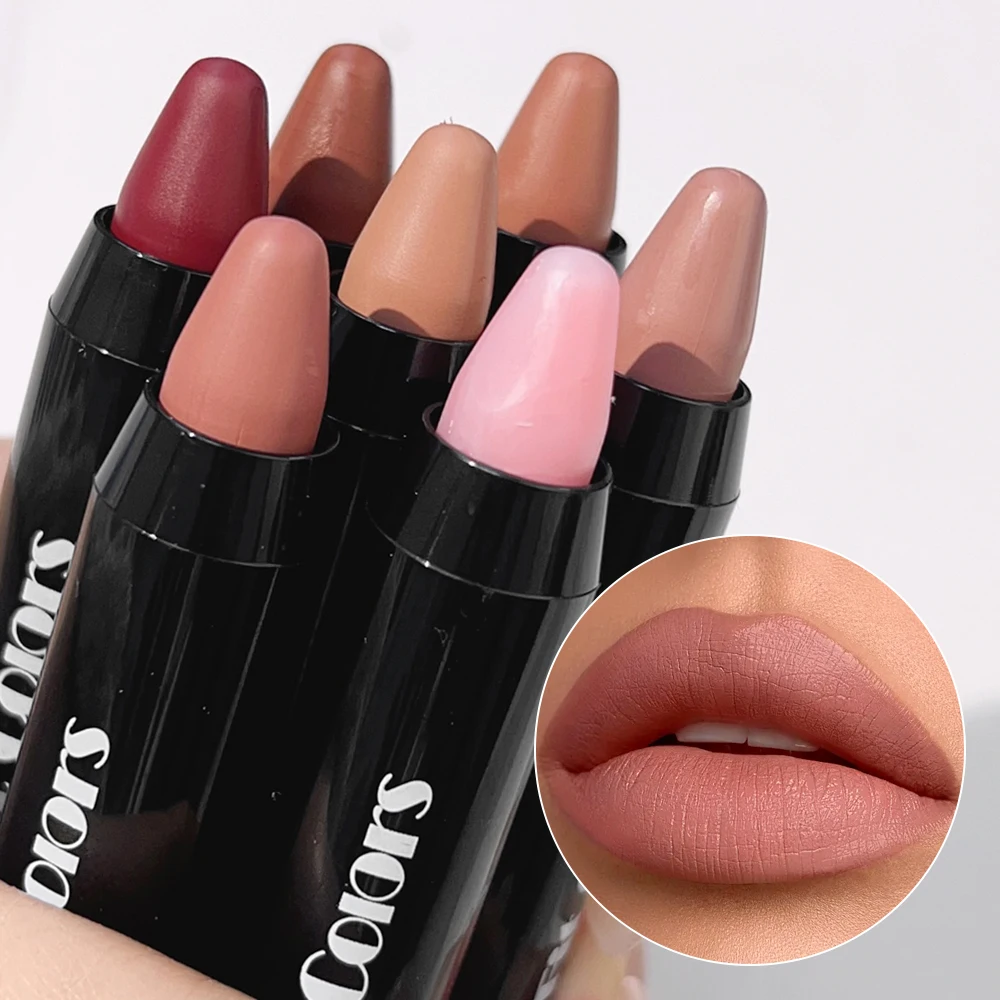 Lasting Nude Brown Lipstick Pen Waterproof Sexy Matte Velvet Red Contour Tint Crayon Lipstick Lips Liner Pencil Makeup Cosmetics