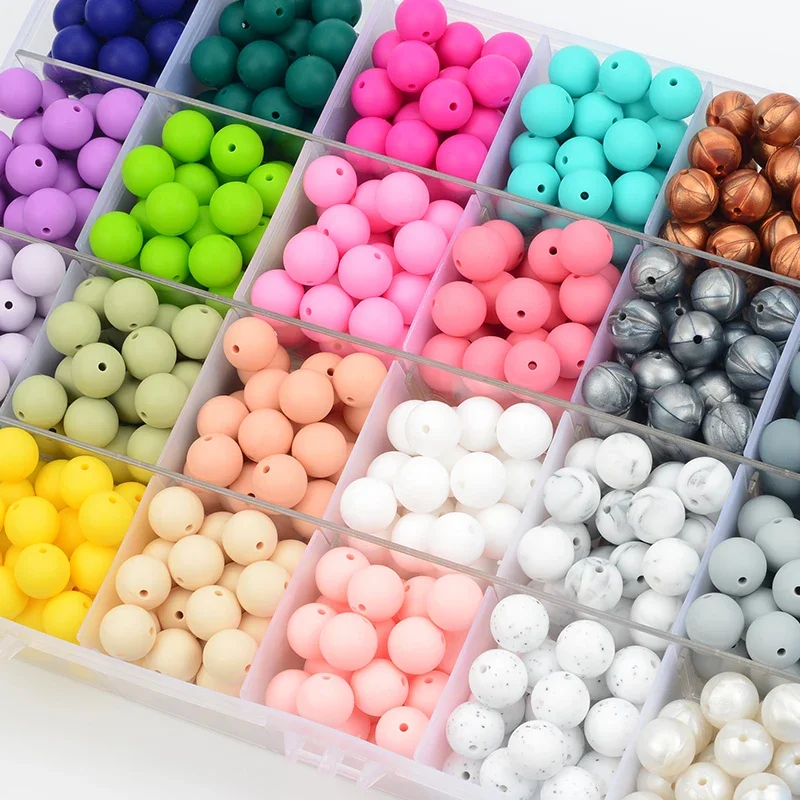 LOFCA 50/100Pcs/Lot Silicone Bead 9/12/15MM Lentil Bead For Jewelry To Make Bracelet DIY Necklace Keychain Jewelry accessories