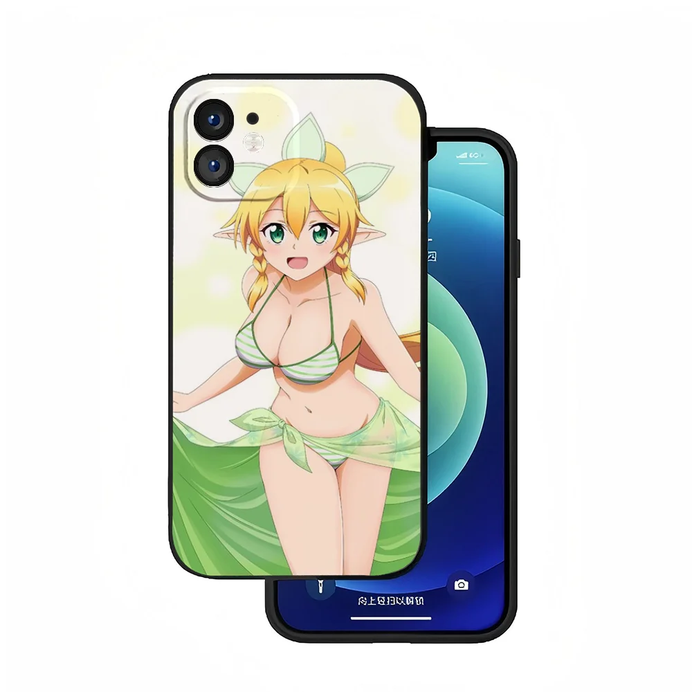 حافظة هاتف على شكل ورقة رسوم متحركة S-Word A-Art O-Online من السيليكون الناعم لهاتف آيفون 16 15 14 13 12 11 Plus Pro Max Plus #4