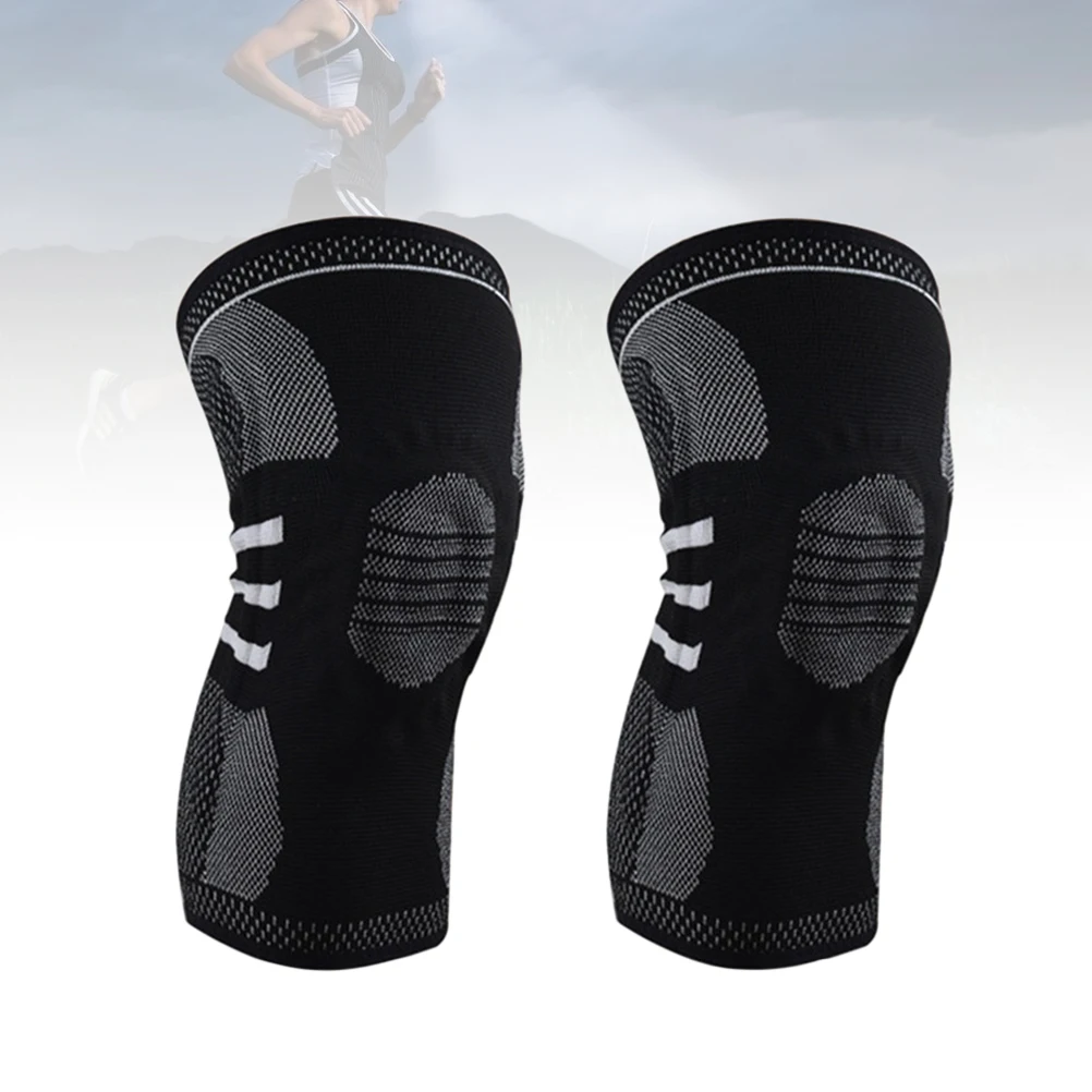 

2 Pcs Sports Knee Sleeve Crash Pads Brace Compression Running Black Braces for Men