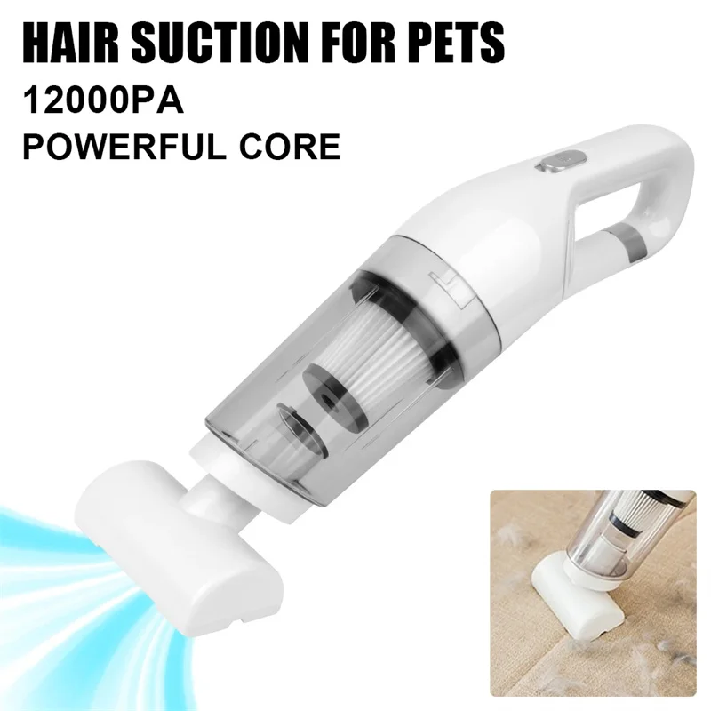 Cat Hair Cleaning Vacuum Cordless 12000Pa Suction Portable For Dog Hair Carpet Remove Hand-held Pet Electric Cleaner