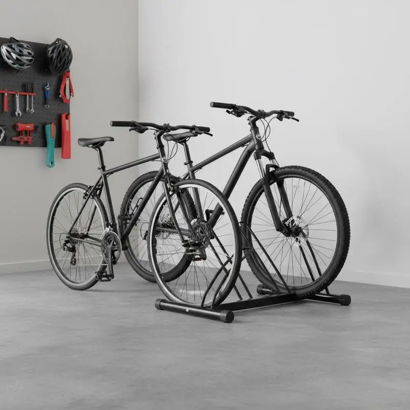 Support de rangement pour vélos, organiseur de sol pour 2 vélos