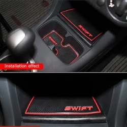 Anti-Slip Door Groove Pads For Suzuki Swift 2005-2012 2013 2014 Rubber Non-slip Gate Slot Mat Cup Coaster Car Decor Accessories