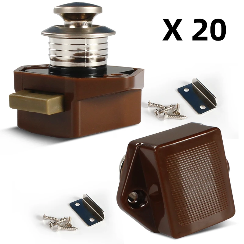 Hot sale TYTXRV Motorhome Boat Latch Handle 20mm Push- Button 20pcs/box RV Large Cabinet Push  for Caravan Boat