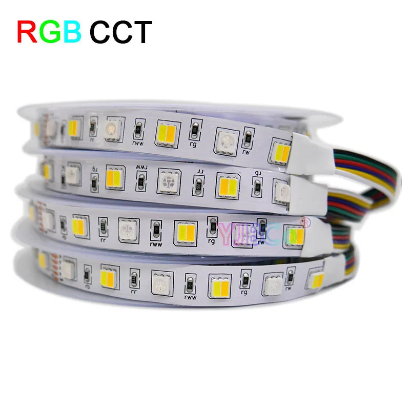 12V 24V 5M 60LEDs/m LED Strip SMD 5050 Flexible Light Bar CCT/White/Warm White/Red/Green/Blue/RGB/RGBW/RGBWW/RGB+CCT Lamp Tape