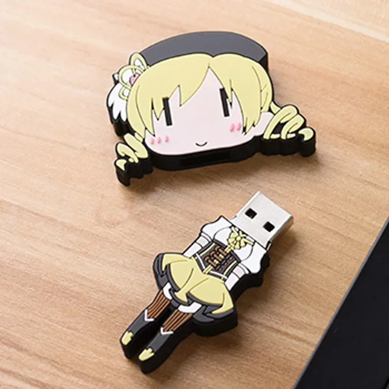 일본 애니메이션 Puella Magi Madoka Magica Tomoe Mami 코스프레 USB 스틱 플래시 드라이브 메모리 스틱 스토리지 코스프레 소품 액세서리