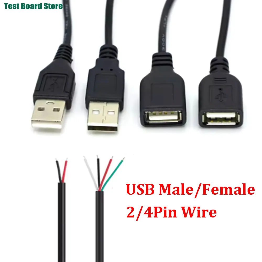 

2pin 4pin USB 2.0 Power Cable DC Male Female Plug DIY Pigtail Cable For 5V USB Equipment Installed DIY Data Extension Cable