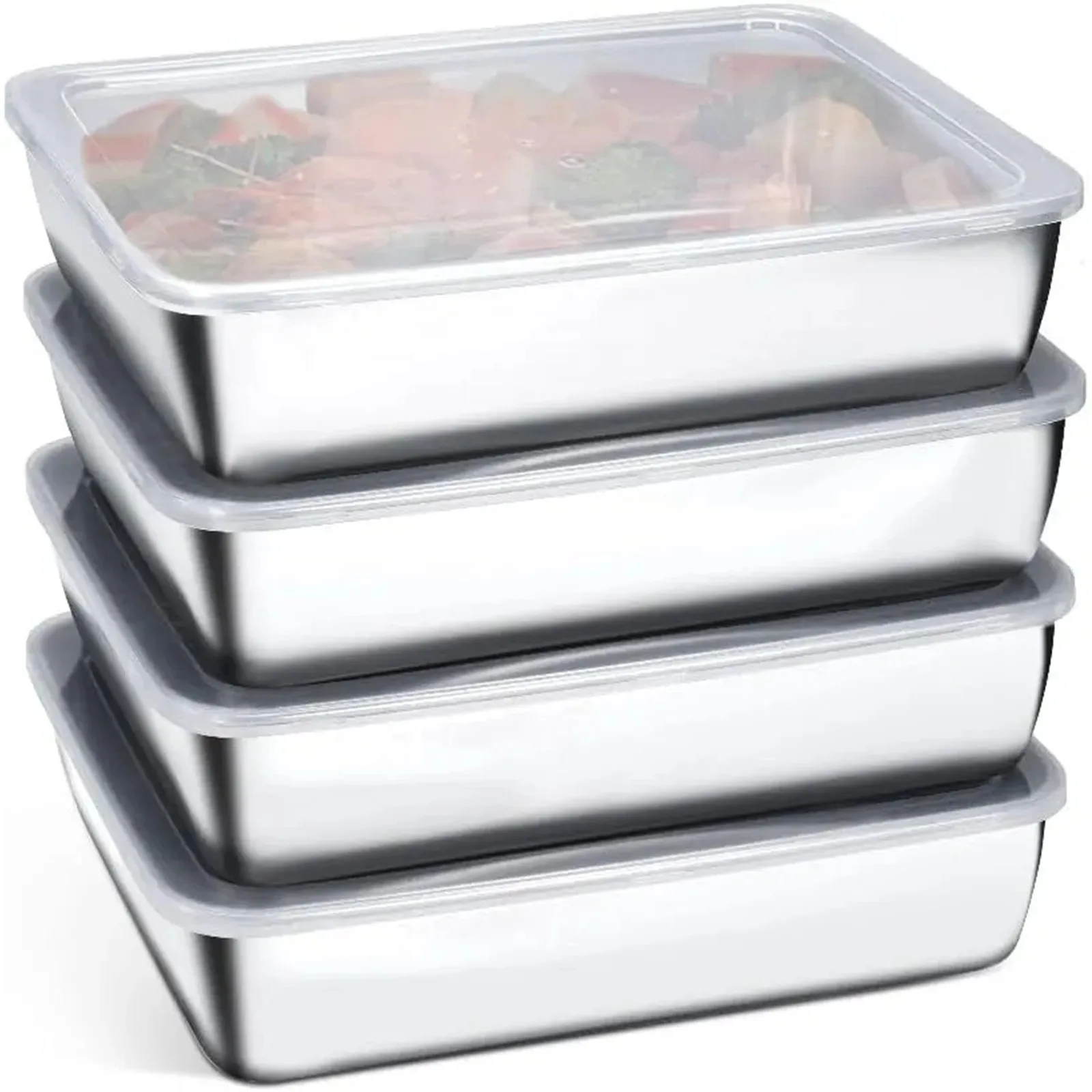 Stainless Steel Fresh-keeping Box Commercial Equipped With Vegetable And Small Ingredient Box Sealed Kitchen Accessories