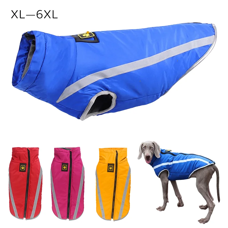 

Warm Winter Dog Clothes Waterproof Pet Vest Jacket For Small Large Medium Dog Reflective Coat French Bulldog Doberman Outfit