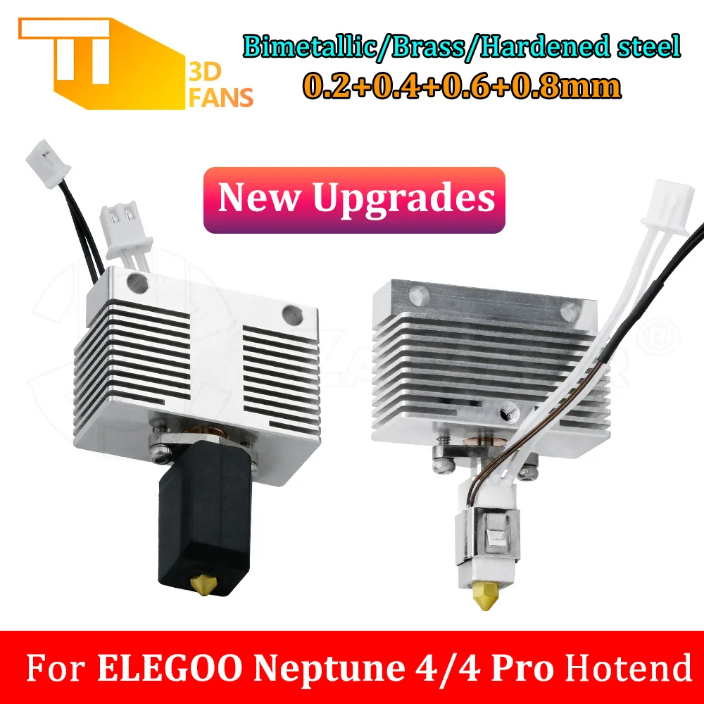 

For ELEGOO Neptune 4/4 Pro new Upgrad Hotend Kit Bimetallic nozzle 24V 60W Ceramic Heating Rod Thermistor 3D printer accessories