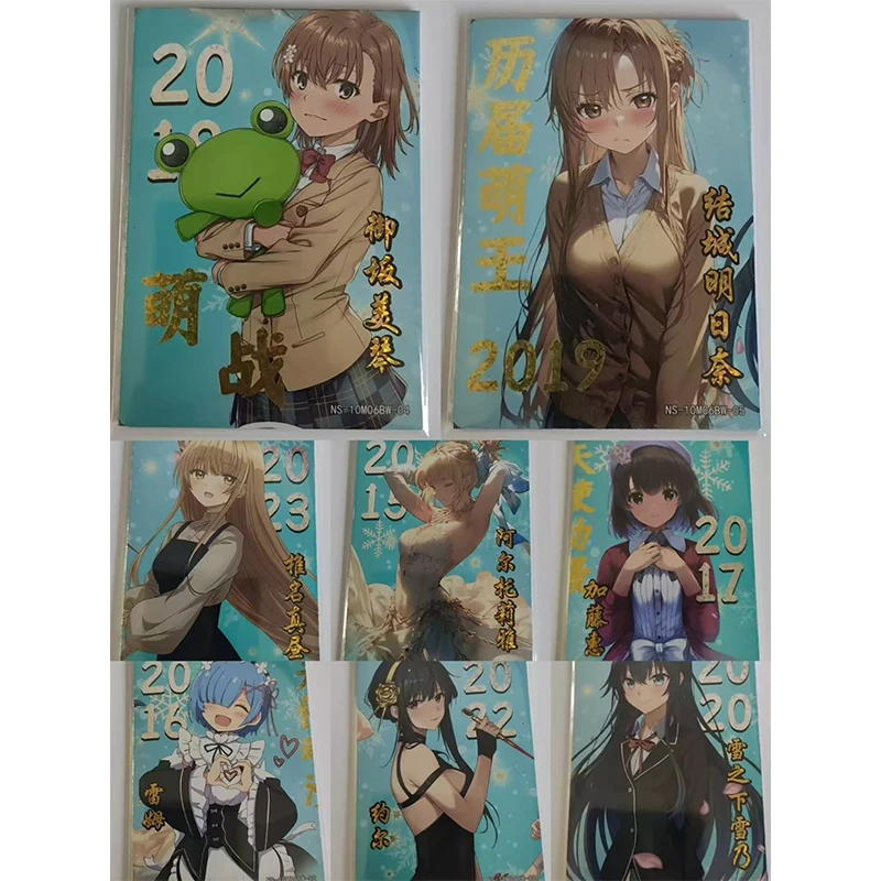 Anime Goddess Story Yor Anya Forger Kaname Madoka Kitagawa Marin Nezuko Sakurajima Mai Tri-Fold Cards Collectible Card Toys