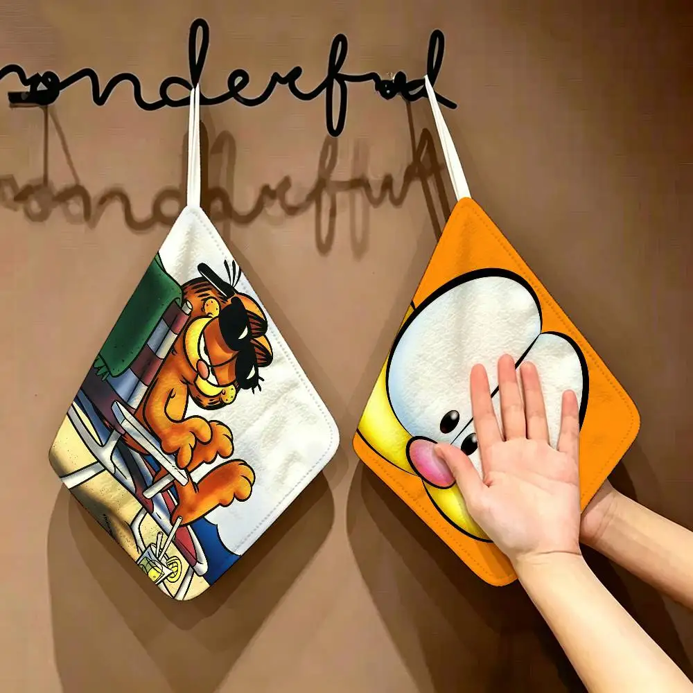 Anime G-Garfields Polyester Cotton Hand Wiping Towel, Hanging Towel, Quick Dry for Kitchen Bathroom Daily Supplies