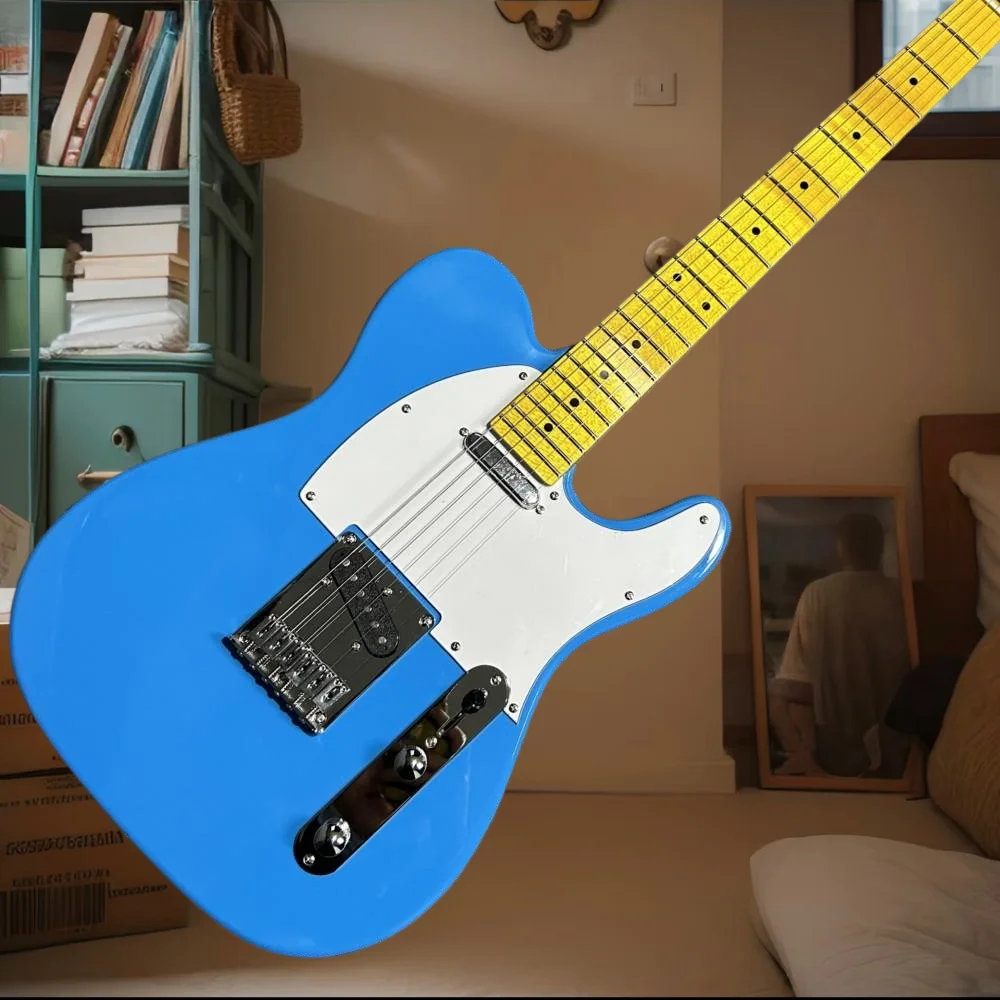 

39-дюймовая синяя гитара TLE с корпусом из красного дерева и кленовым грифом, бесплатная доставка, для профессиональных гитаристов