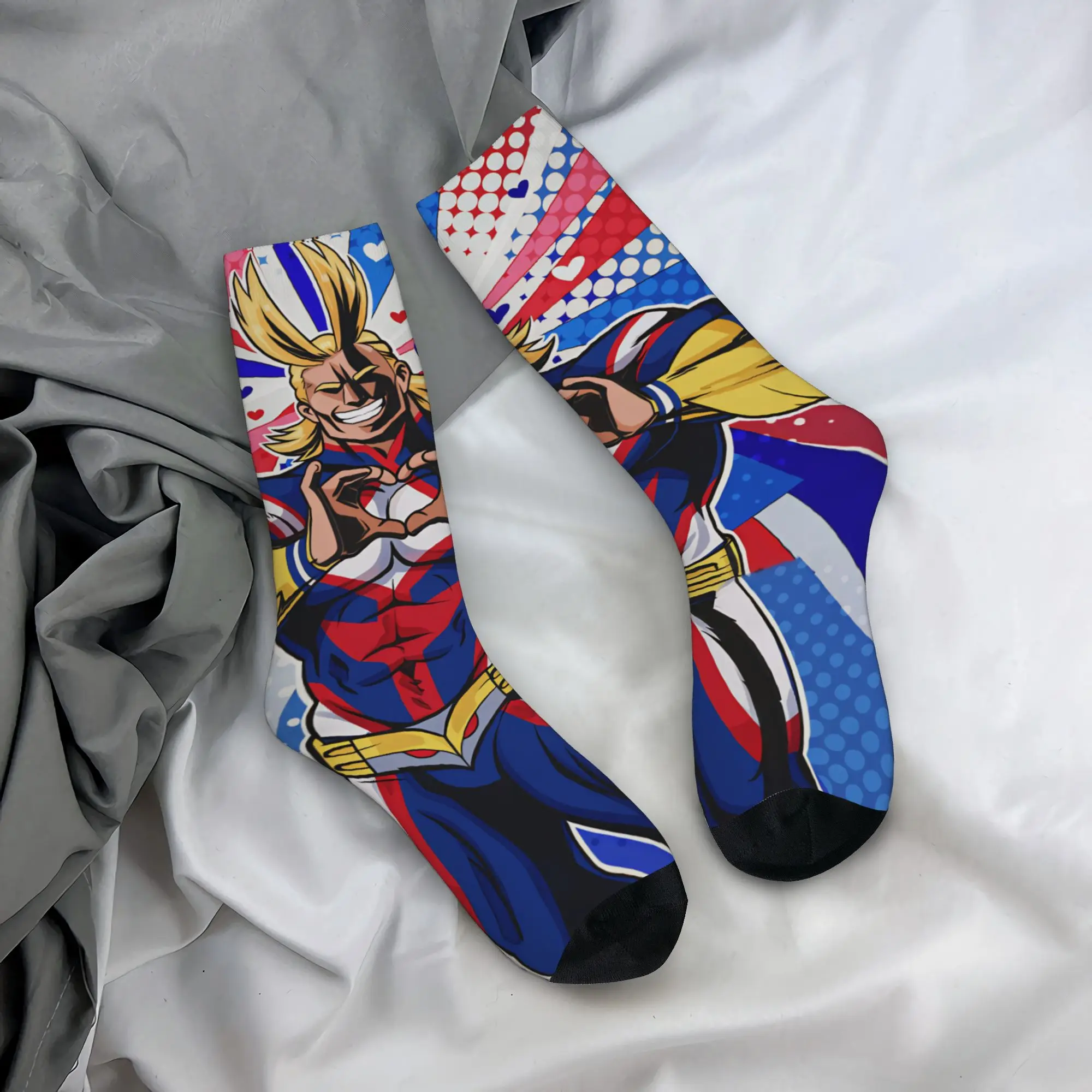Toshinori Yagi All Might MHA   Socks  Graphic Stockings Anti Slip Couple Socks Soft Breathable Winter Modern Running Socks