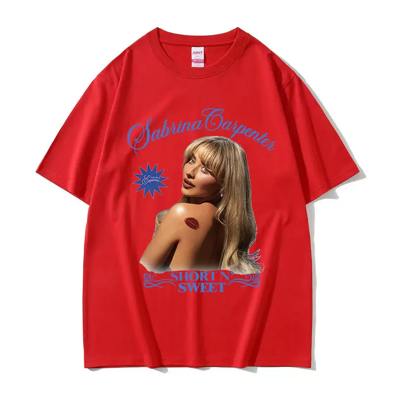 Sabrina Carpenter Short N Sweet 2024 New Album T Shirt Mężczyźni Kobiety Retro Estetyczne Modne T-shirty 100% Bawełna Oversize T-shirt