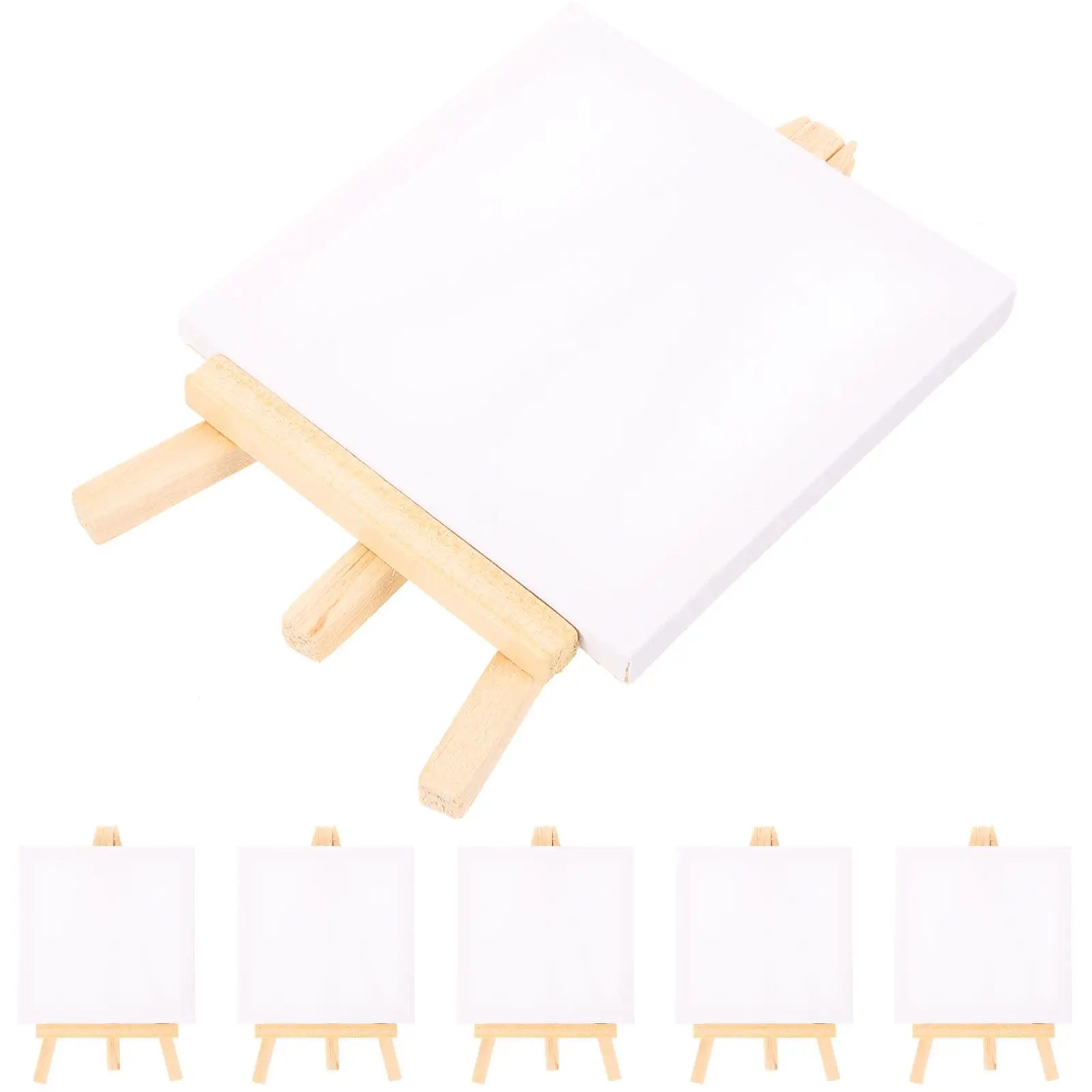 1 Juego de Mini caballete de lienzo, lienzos estirados, soporte triangular multifunción Diy, herramientas de pintura, paneles, suministros de arte estables