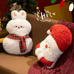 คริสต์มาสหมอน Plush ความแปลกใหม่ตุ๊กตาโซฟาหมอนคริสต์มาส Santa Claus เครื่องประดับสําหรับเตียงโซฟาห้องนอนโซฟาตกแต่งหน้าต่าง