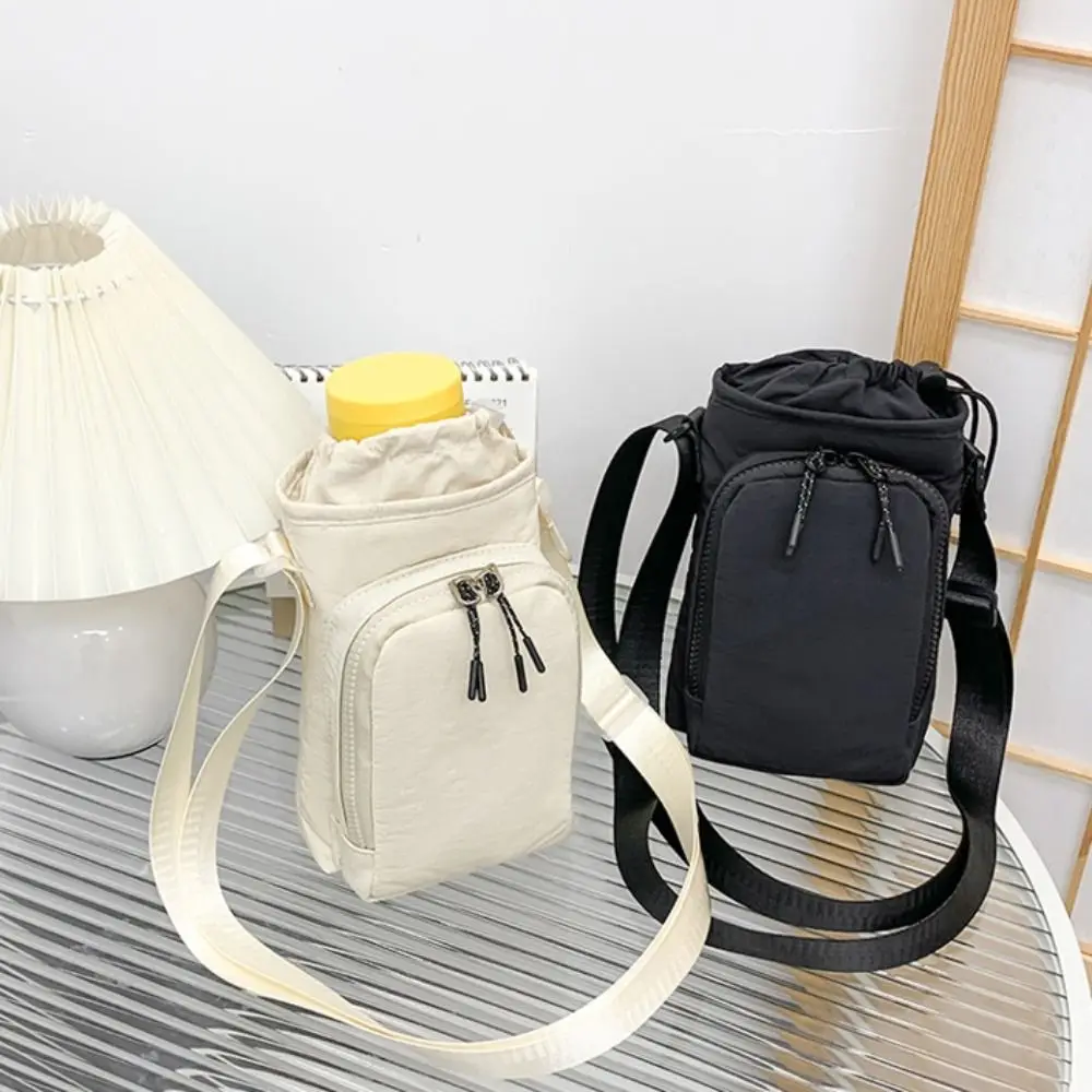 

Shoulder Strap Water Bottle Carrier Bag Waterproof Front Pocket Water Bottle Holder Adjustable Handle