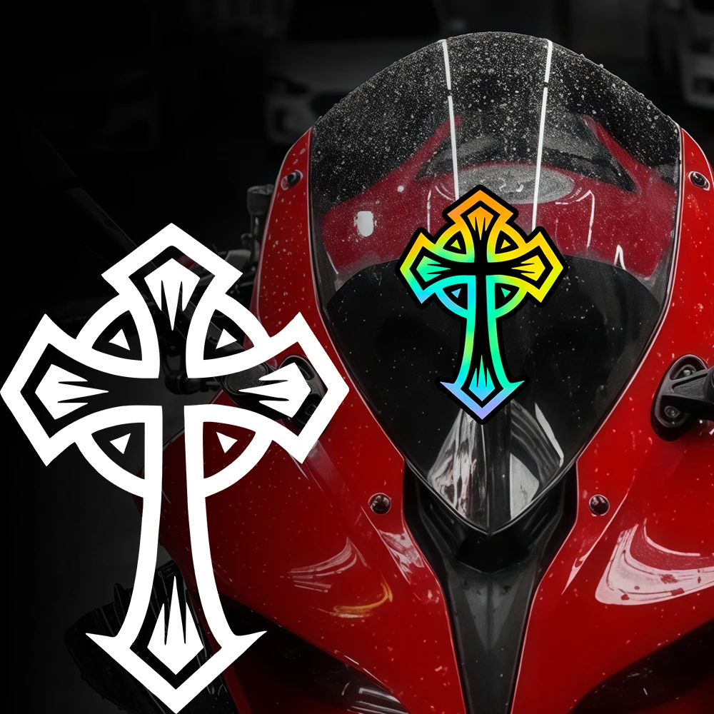 

1PC Creative Cross Motocycle Stickers Waterproof for DIY Helmet Fairing Fuel Tank Bicycle Decor Self-adhesive Vinyl Decals