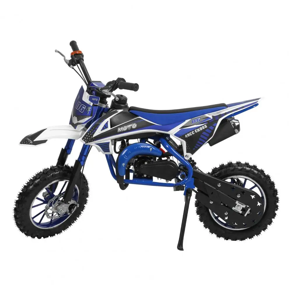 49cc 2-Stroke Kids Dirt Bike, Petrol Power Motocross, Beach Off Road Mini Motorcycle, Children Pocket Motorbike Disc Brakes