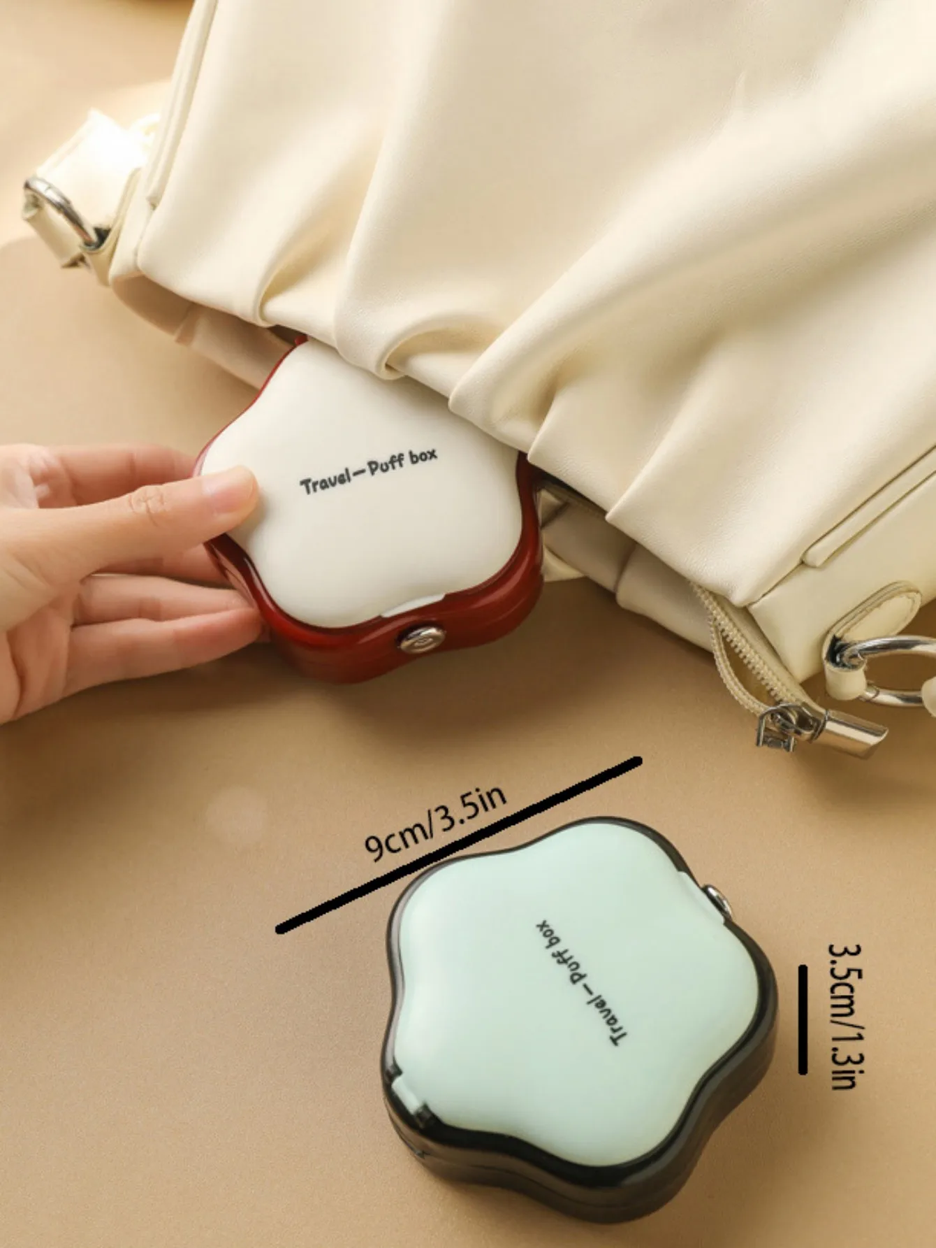 Boîte de rangement de coussin de bouffée de poudre respirante, portable pour les voyages, usage domestique des étudiants, boîte de maquillage anti-poussière en acrylique avec miroir de maquillage