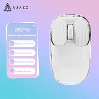 AJAZZ I069 PRO Transparent Silent Wireless Bluetooth Mouse RGB Backlight 1600DP Rechargeable Esports Gaming Mouse Accessory
