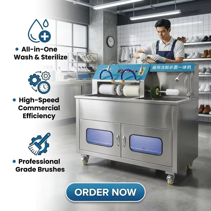All Stainless Steel Shoe Washing and Sterilization All-in-one Machine, Multi Angle Deep Cleaning and Shoe Washing Machine