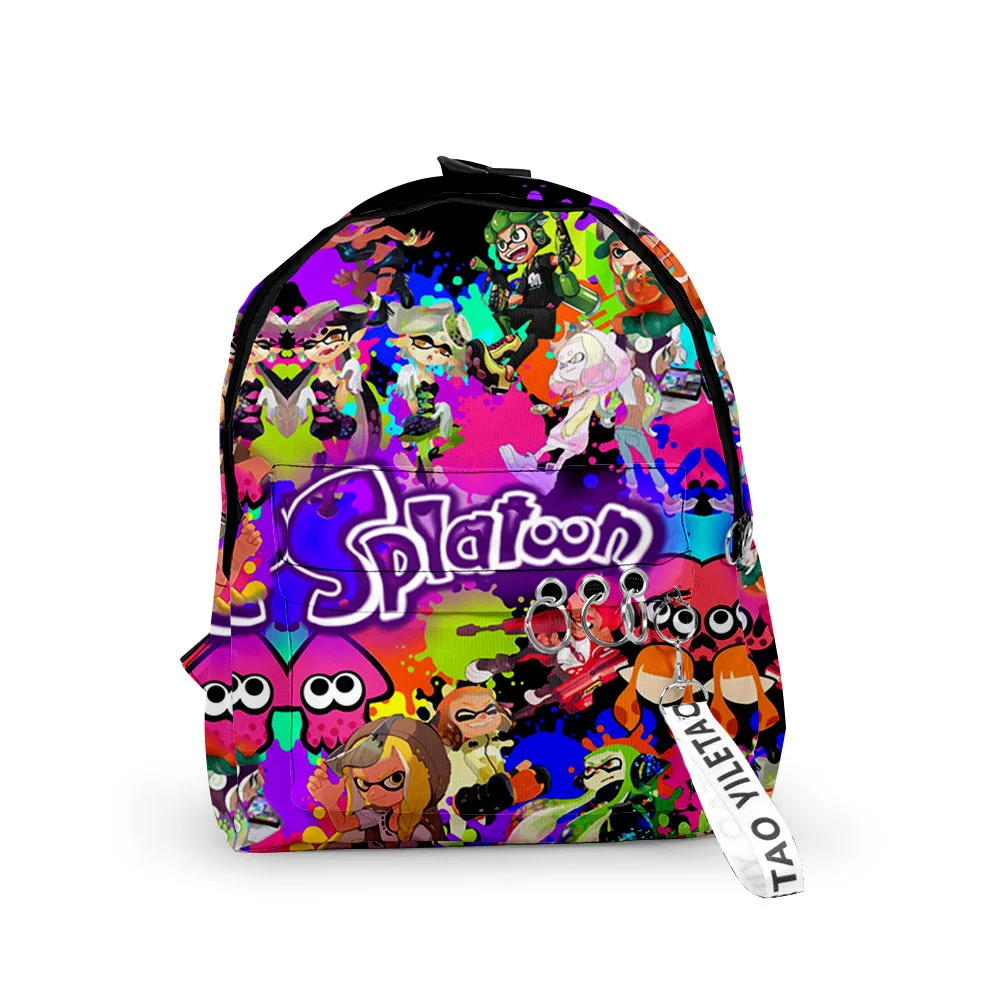 

Fashion Popular Splatoon 3 Backpacks Boys/Girls pupil School Bags 3D Print Keychains Oxford Waterproof Cute Small Backpacks