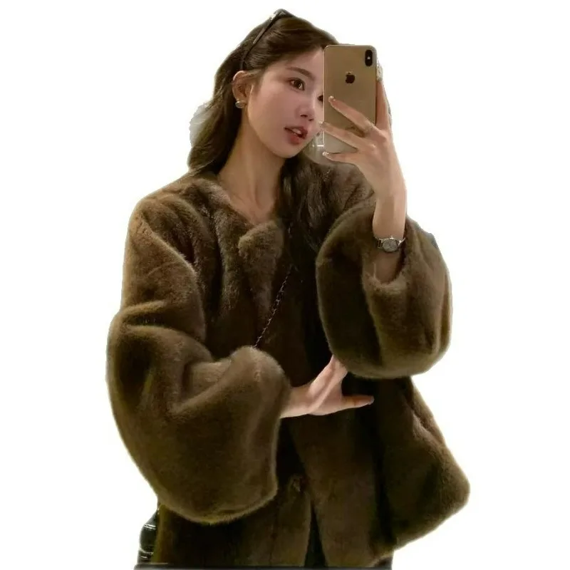 New Composite Fur Integrated Imitation Mink Short Environmentally Friendly Fur Coat Wool Coat Women's Autumn Winter Exquisite