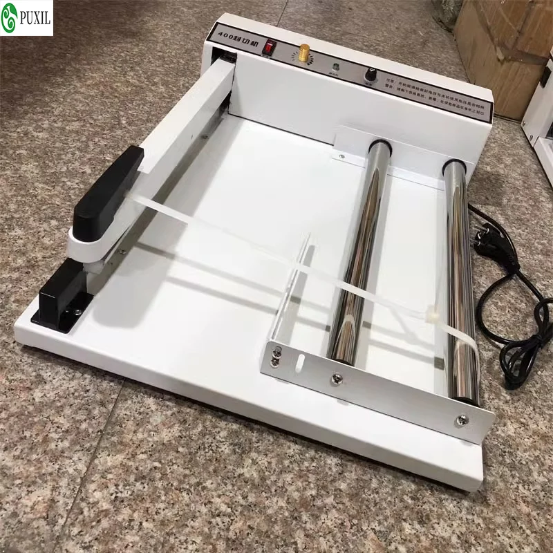 220V sealing, cutting and shrinking machine, POF film plastic bag sealing machine with hot air gun and a roll of POF film packag