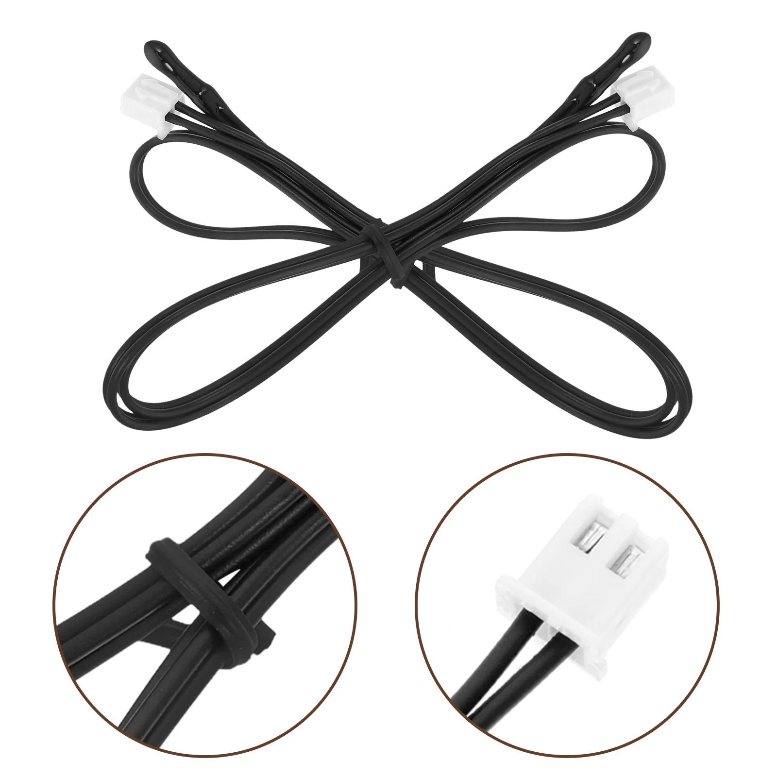 2pcs Universal Air Conditioner Temperature Ntc Probe Waterproof Fast Response Rubber Head Wide Compatibility Hvac Repair Digital