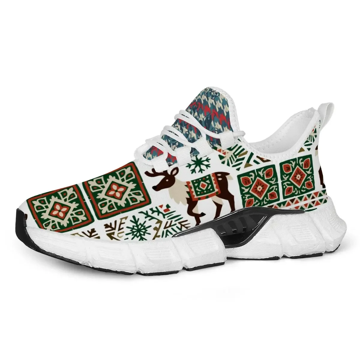 

Casual Sports Shoes New Large-sized Christmas Element Fashionable and Personalized Custom-made Mesh Flat Running Shoes
