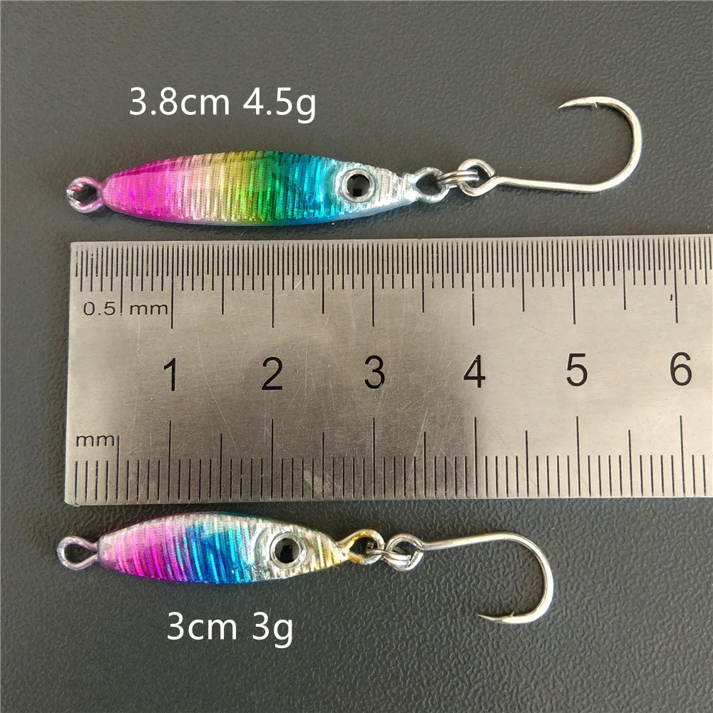 1PC New Metal Jig Fishing Lure 3g/4.5g Small Fish With Single Hook Sea Bass Artificial Bait Fishing Lure Pesca