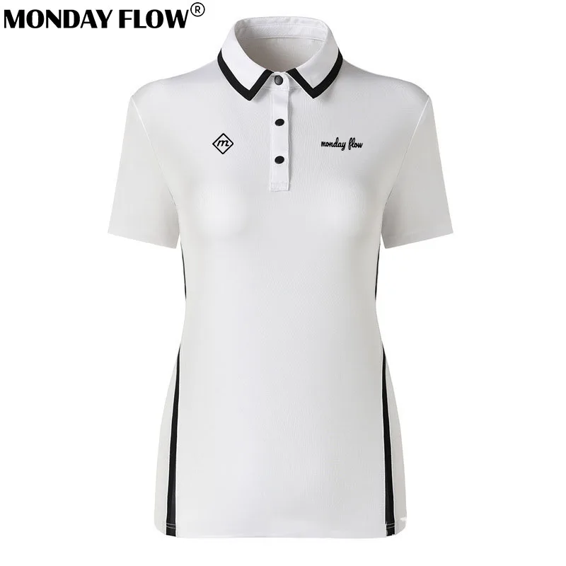 

Monday Flow Golf Wear Women Golf Shirt Summer Outdoor Sports Quick Drying Shirt Ladies Casual Breathable Short Sleeved T-shirt