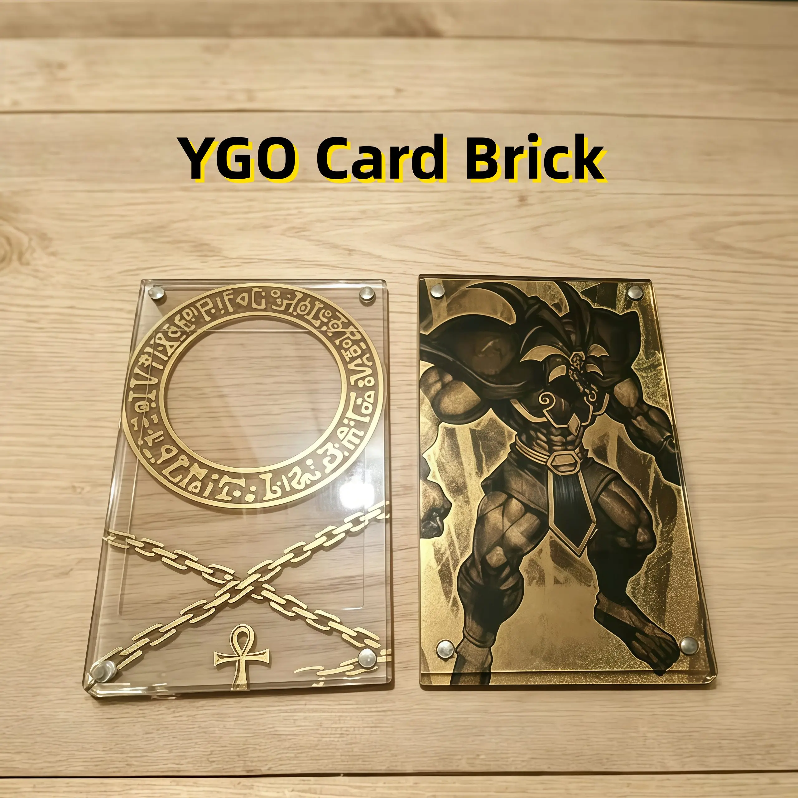 Yu Gi Oh Anime Character Card Brick Exodia Exclusive Egyptian Goddess Collection Acrylic Gold-plated Stand Display Gift No Card