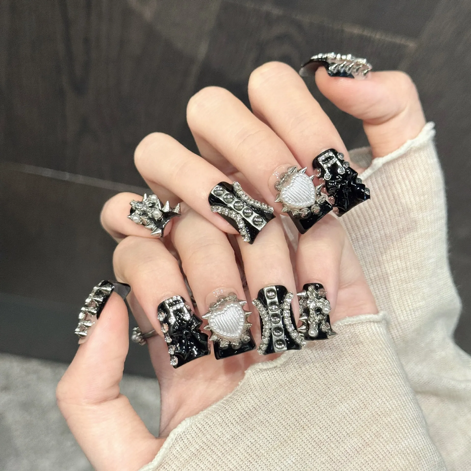 10PCS Uñas postizas hechas a m - Nail Art Y2K reseña y precio