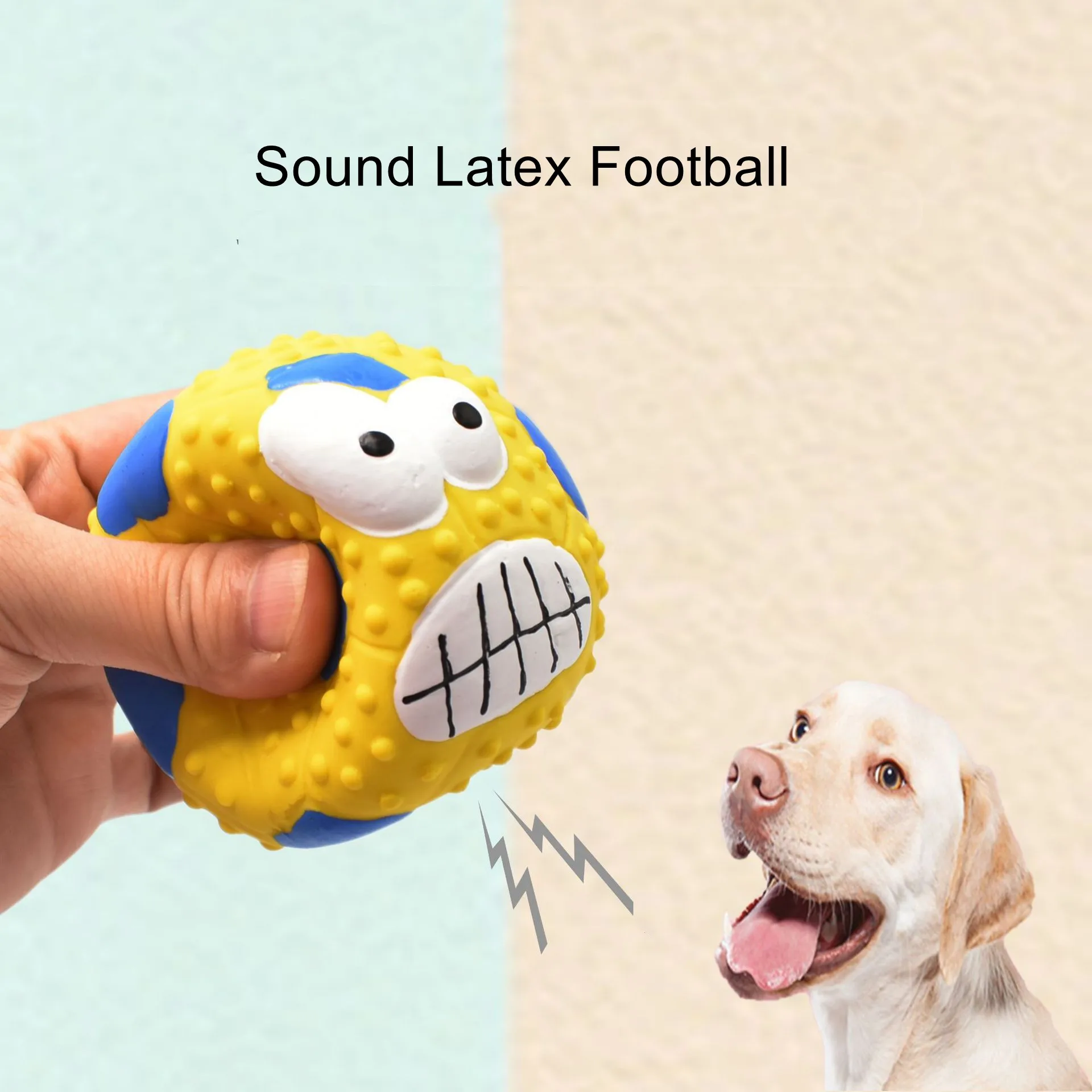 Dog Toys Squeaky Dog Ball Latex Rubber Dog Squeak Toys Soft Bouncy Fetch Balls for Medium Small Pets Interactive Play Supplies