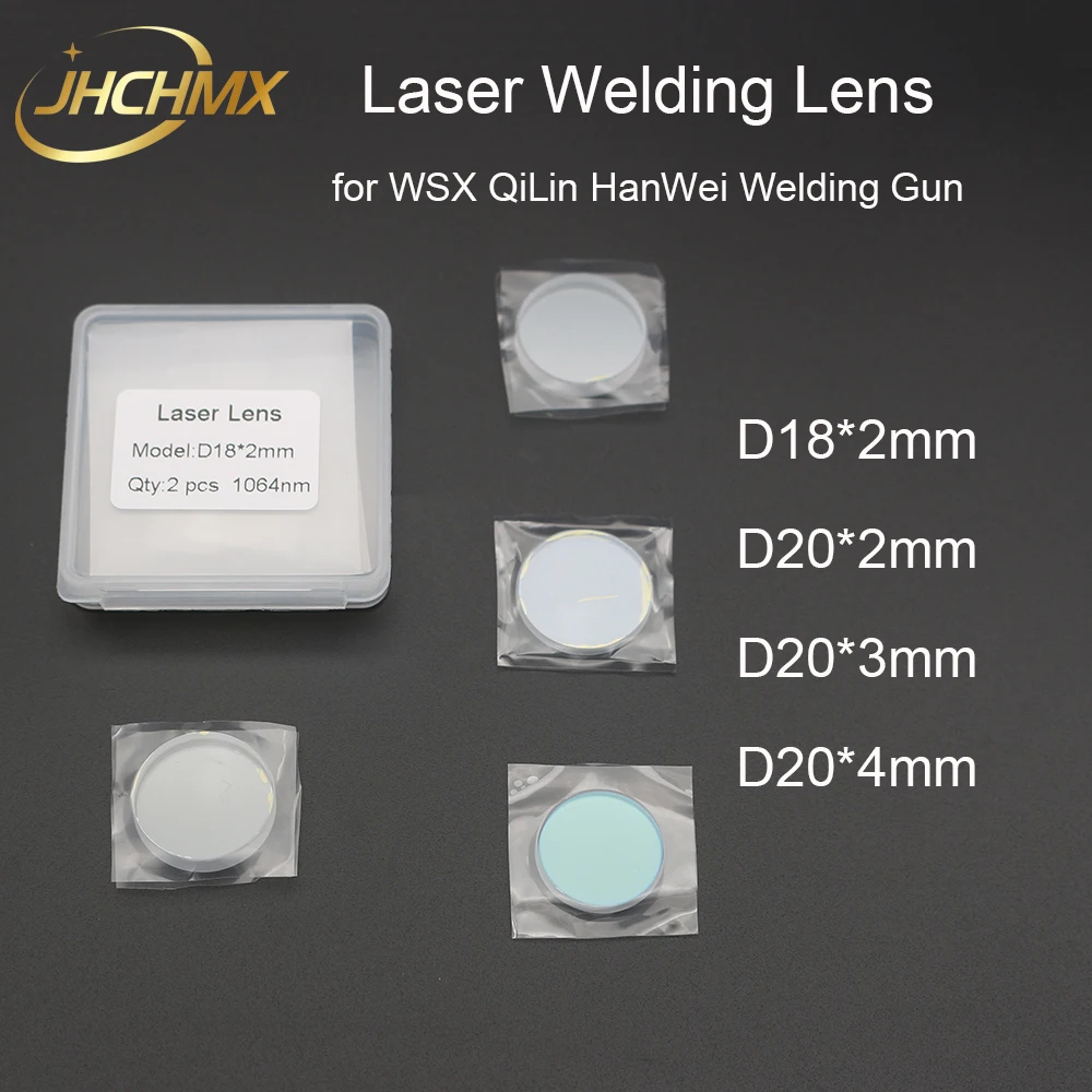 JHCHMX Fiber Laser spawanie ręczne ochronna soczewka optyczna 18*2/20*2/20*3/20*4mm 1064nm dla WSX QiLin HanWei głowica maszyny spawalniczej