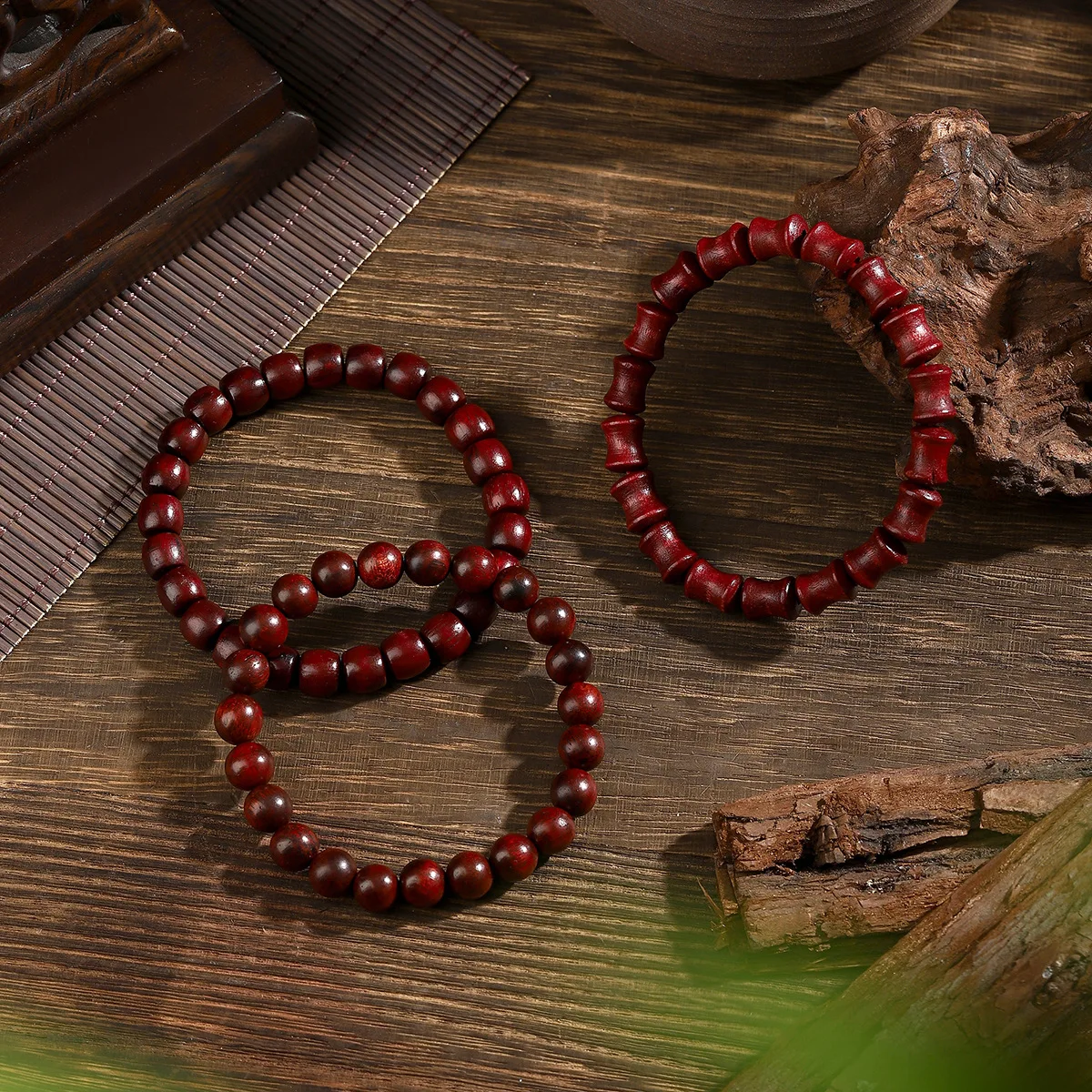 Natural small-leaf red sandalwood prayer beads bracelet Men women Sandalwood Dropshipping