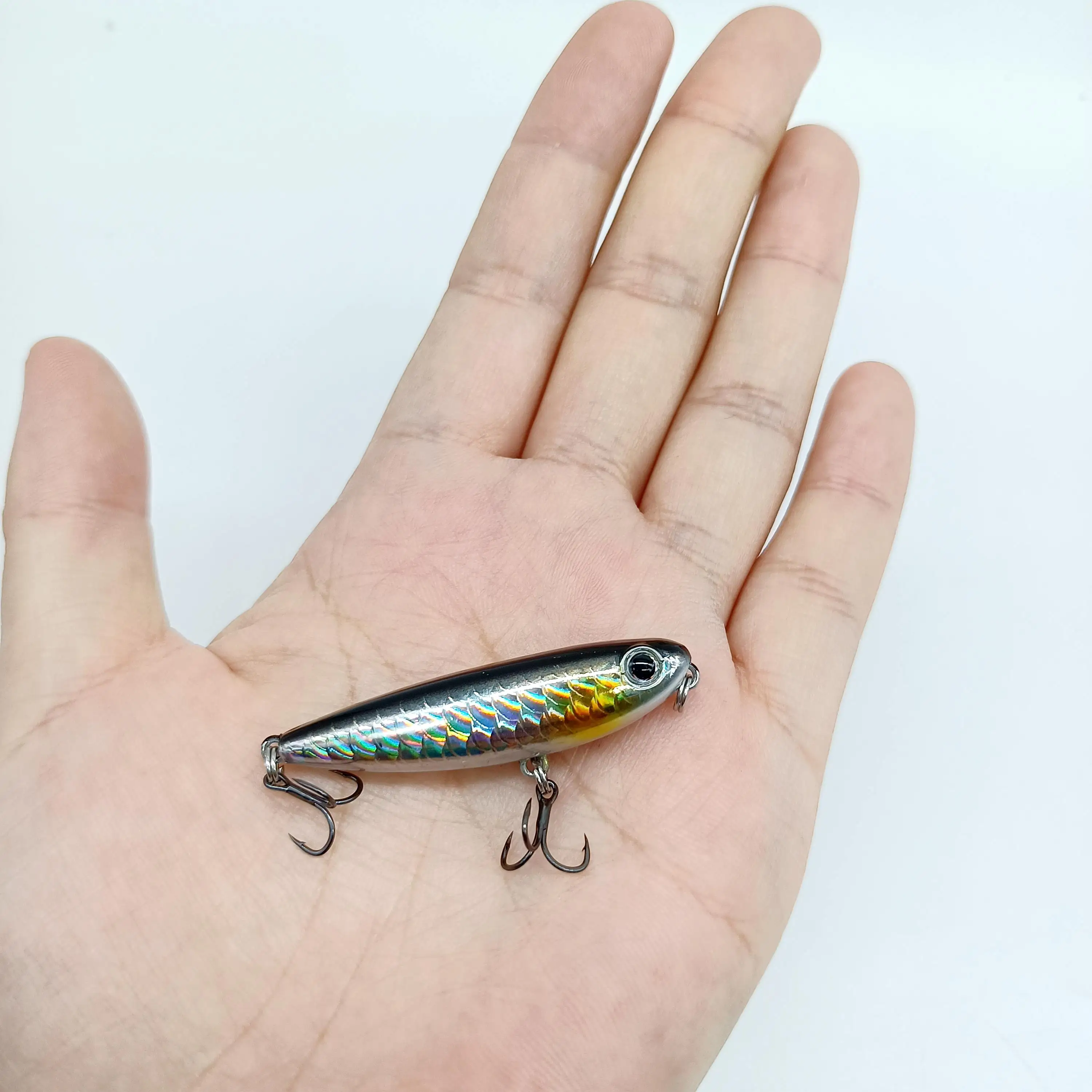 DUODUOYU 1PCS Neue Mini Topwater Bleistift Angeln Locken 2,8g/45mm Kleine Spaziergang Hund Künstliche Salzwasser harten Köder Bass Fishing Tackle – Detail 5