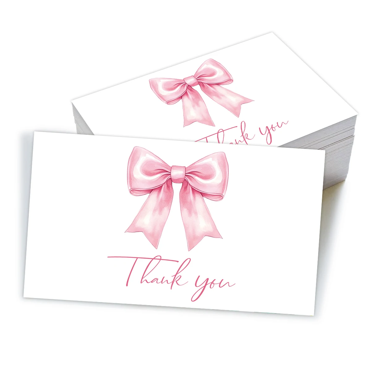 50 Stück Dankeskarten mit rosa Band-Design, für Hochzeit, Geburtstag, Babyparty, Thanksgiving, Schreibwaren, Büro und Heimgebrauch – Detail 8