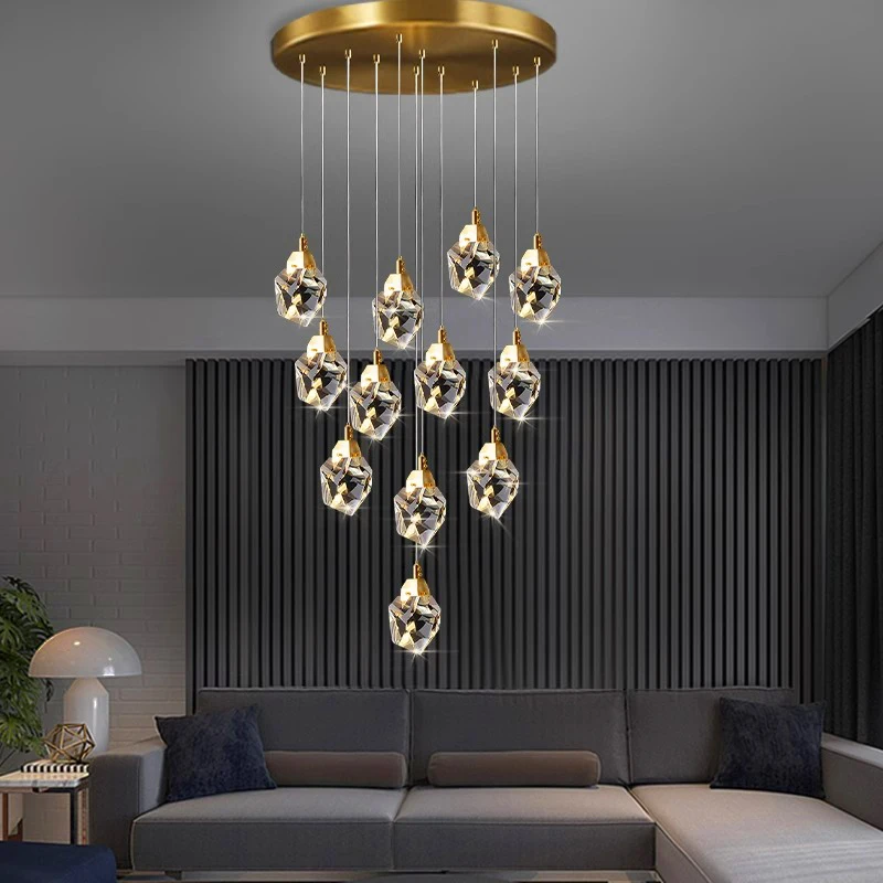 Modern home decor led lights pendant light lamps forstaircase Chandeliers for living room hanging light indoor lighting