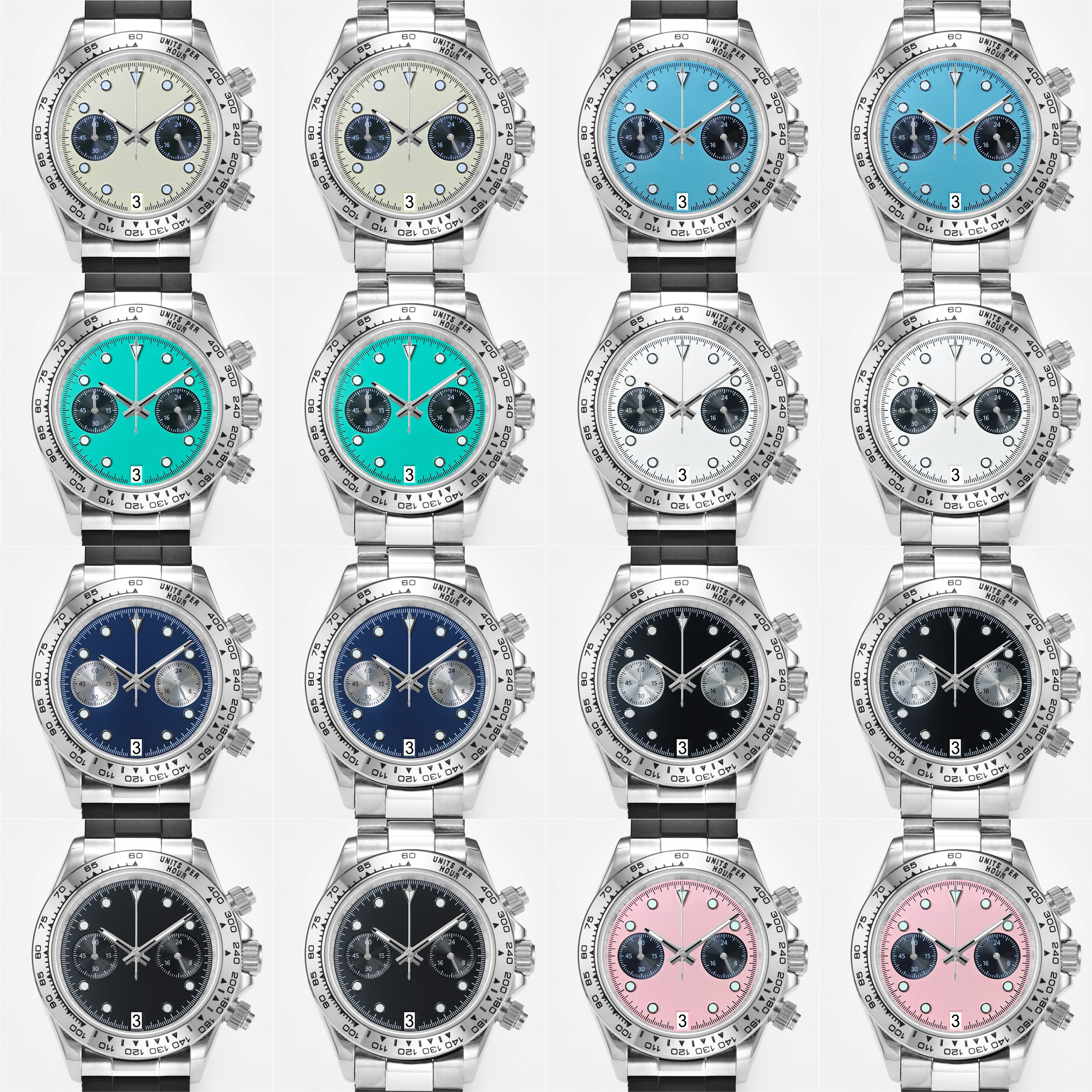 39mm VK64 New Quartz Men's Watch Sapphire Glass Waterproof 10am C3 Night Light Customizable Logo