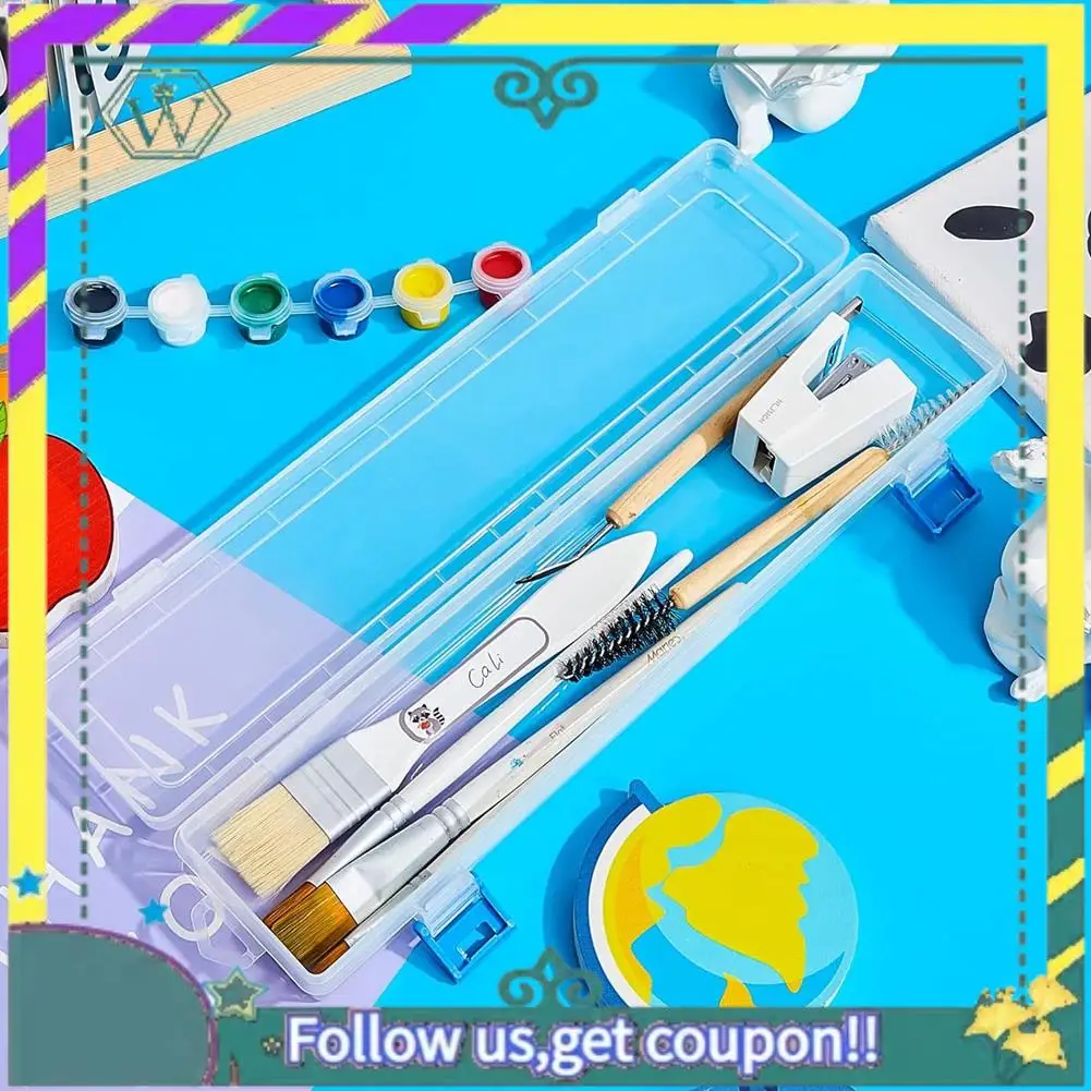 

NEW 8Pcs Translucent Plastic Paint Brush Holders Paint Brush Case Organizers Drawing Tools Storage Box Long Paint Brush Case Dur
