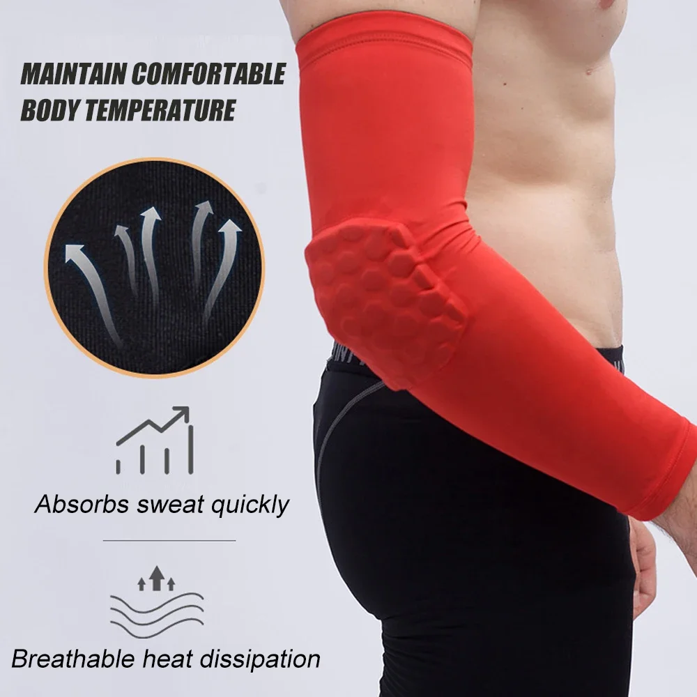 1PCS Arm Compression Sleeve for Youth Adult -Padded Arm Sleeves Elbow Forearm Crashproof Pad Protection for Football Basketball