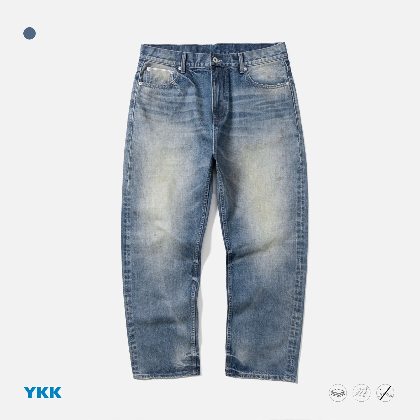 

Мужские свободные джинсы прямого кроя в стиле ретро, с эффектом потертости, цвета оз-красный, с эффектом выцветания, в японском стиле, повседневные, из хлопкового денима