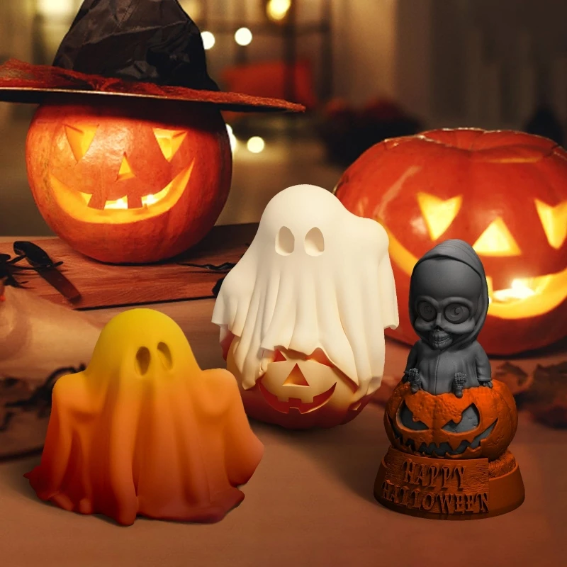 

Хэллоуин призрак формы для свечей силиконовые DIY вечерние забавные ароматические свечи для призрака плащ кукла и украшения тыквы