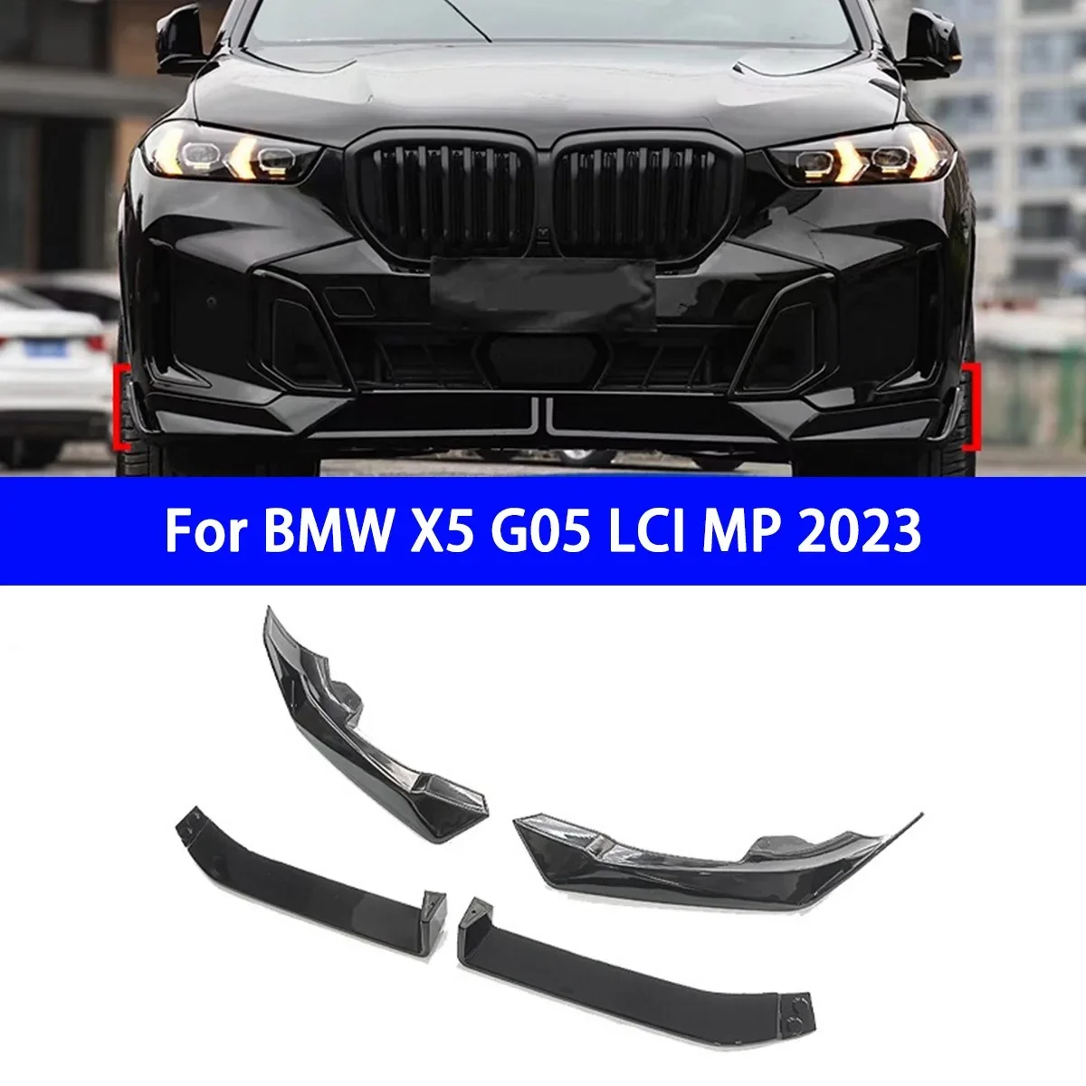 

Suitable for BMW X5 G05 LCI MP 2023 Model, Front Shovel Front Lip 4-section PP Material with High Cost-effectiveness